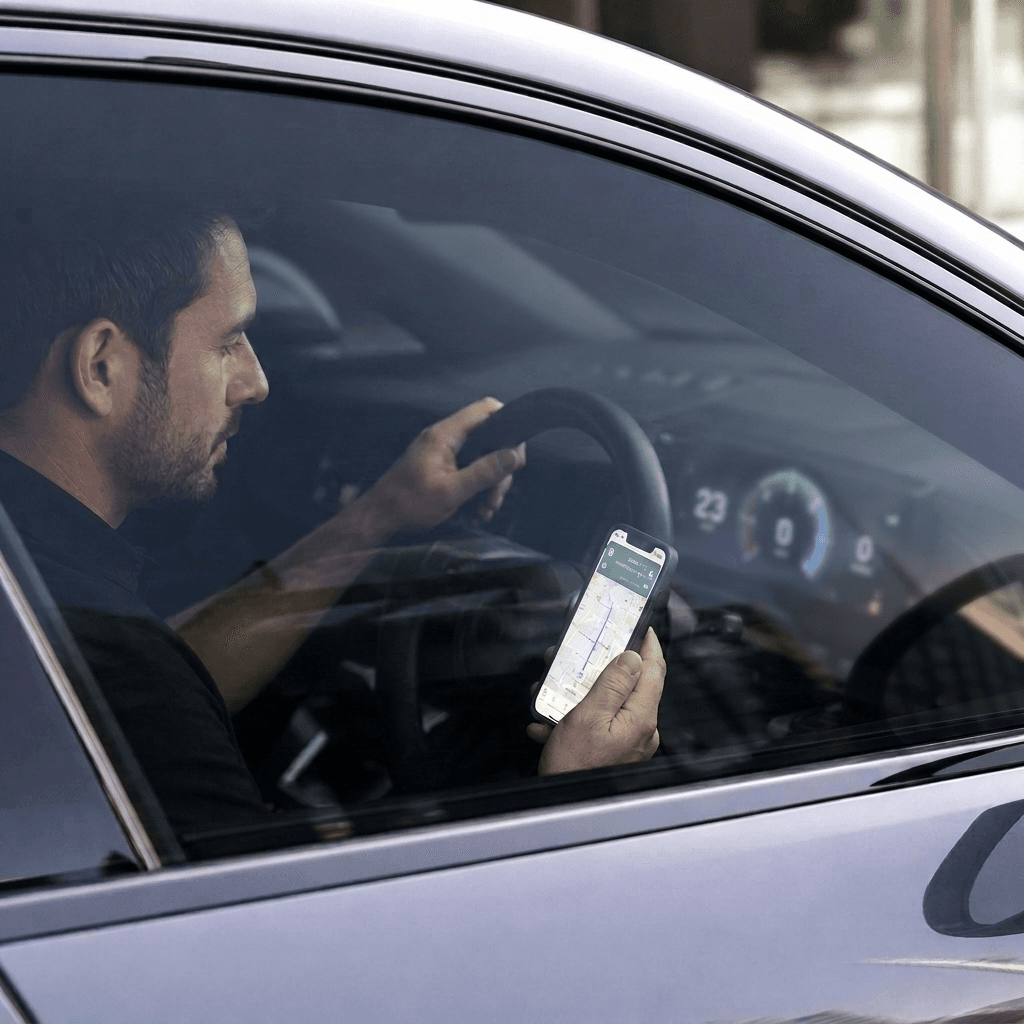 Driver using vehicle connectivity through ceramic tinted glass