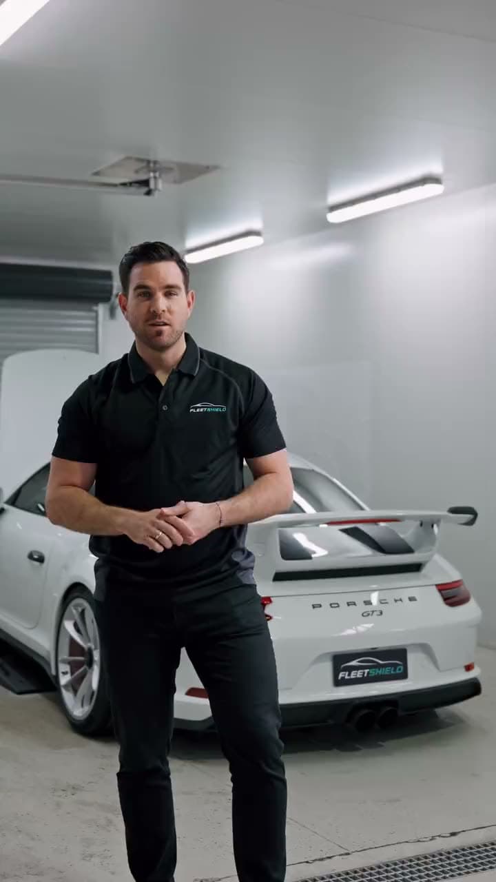 Full front Paint Protection Film on a white Porsche GT3