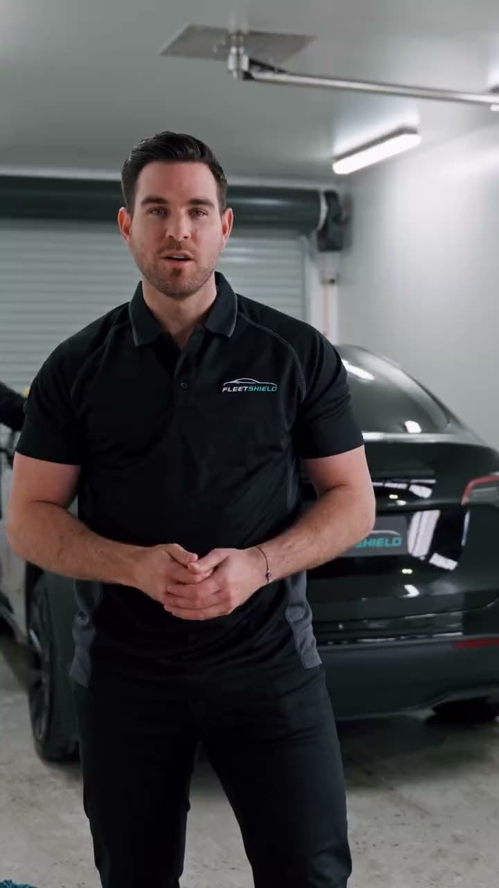 Full paint protection on a black Tesla