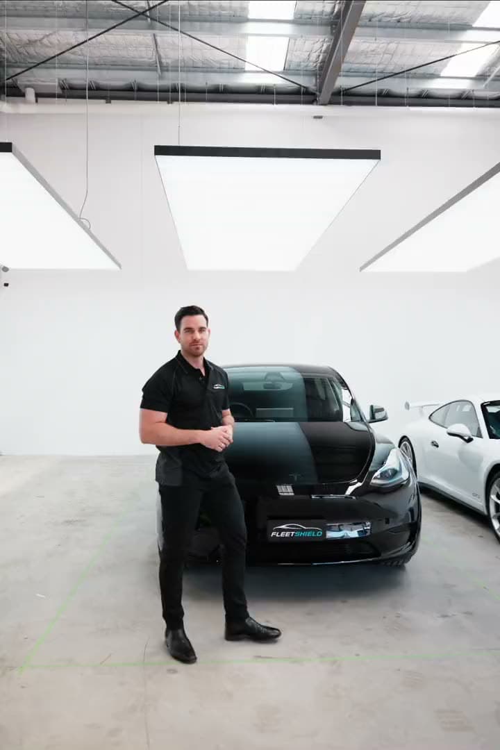 FleetShield's workshop and the vehicles it protects