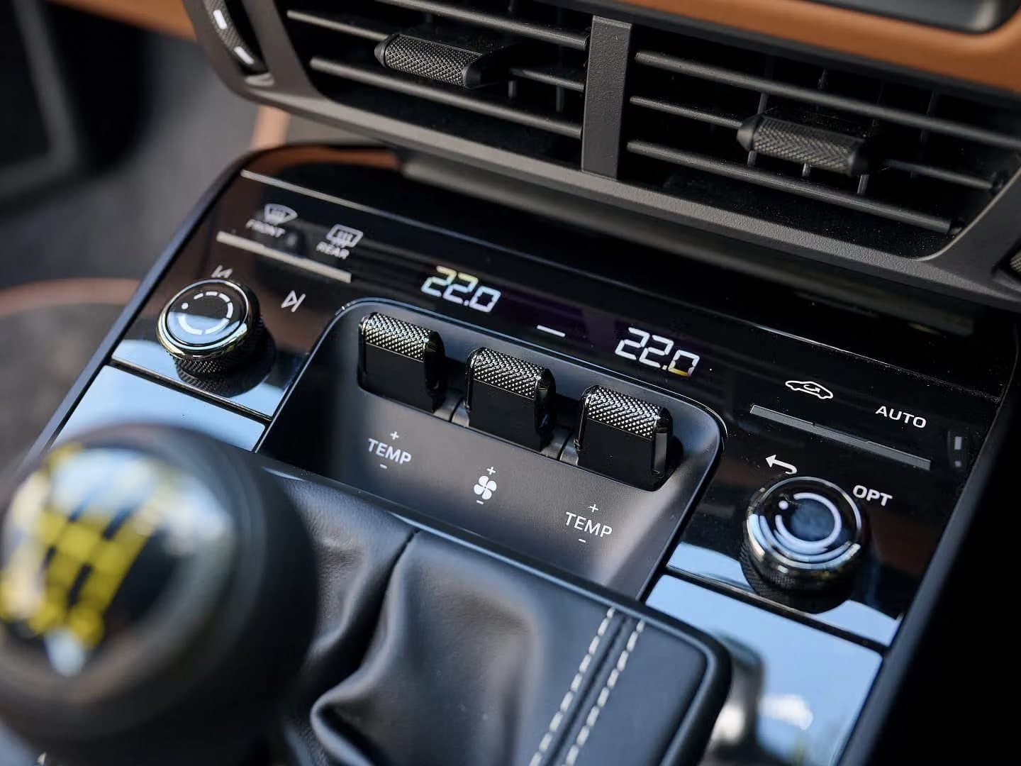 Climate and audio touch controls on a centre stack