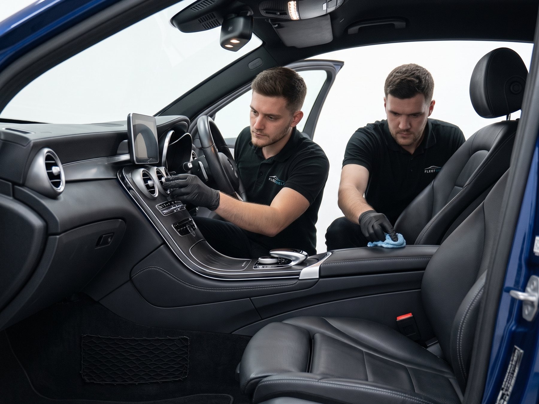 FleetShield specialists detailing the cabin of a vehicle